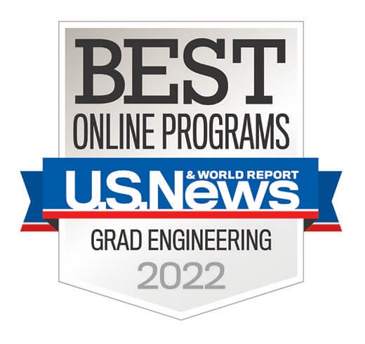 US News and World Reports 2022 Best Online Programs Grad Engineering Badge