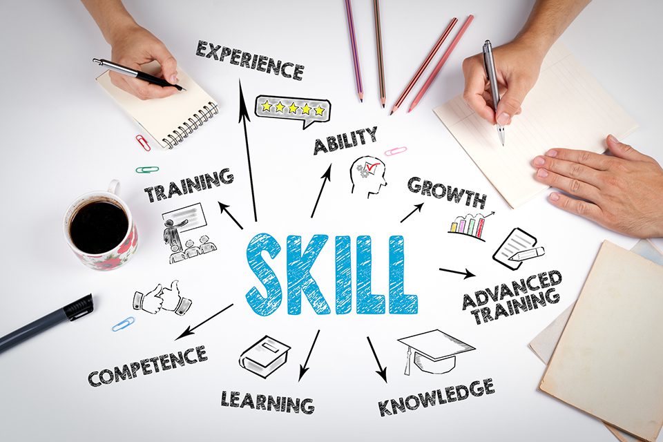 Skills = experience, training, competence, learning, knowledge, growth and training