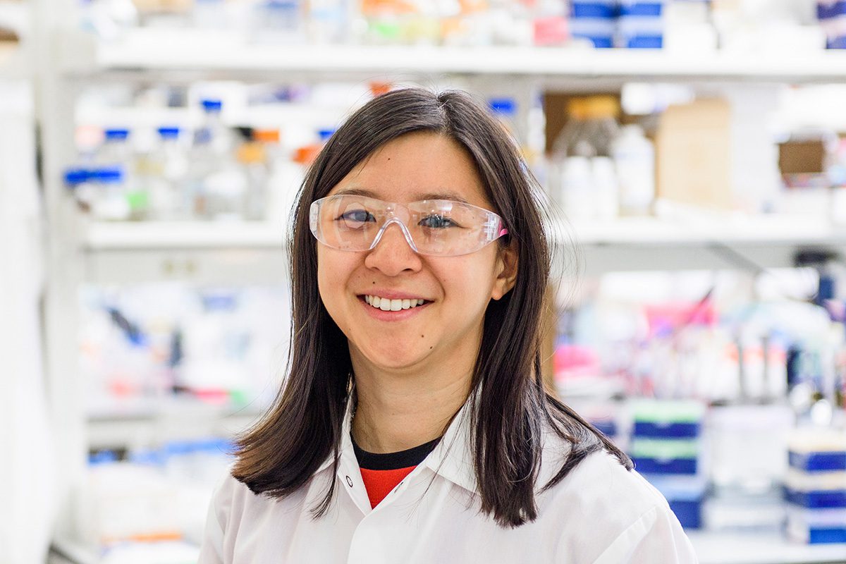 Angie Xie in the UW-Madison stem cell lab