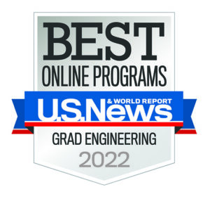 US News and World Reports 2022 Best Online Programs Grad Engineering Badge