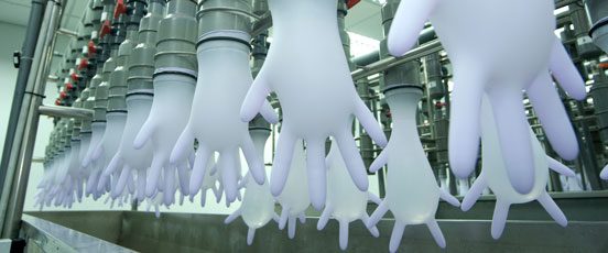 Polymer processing gloves