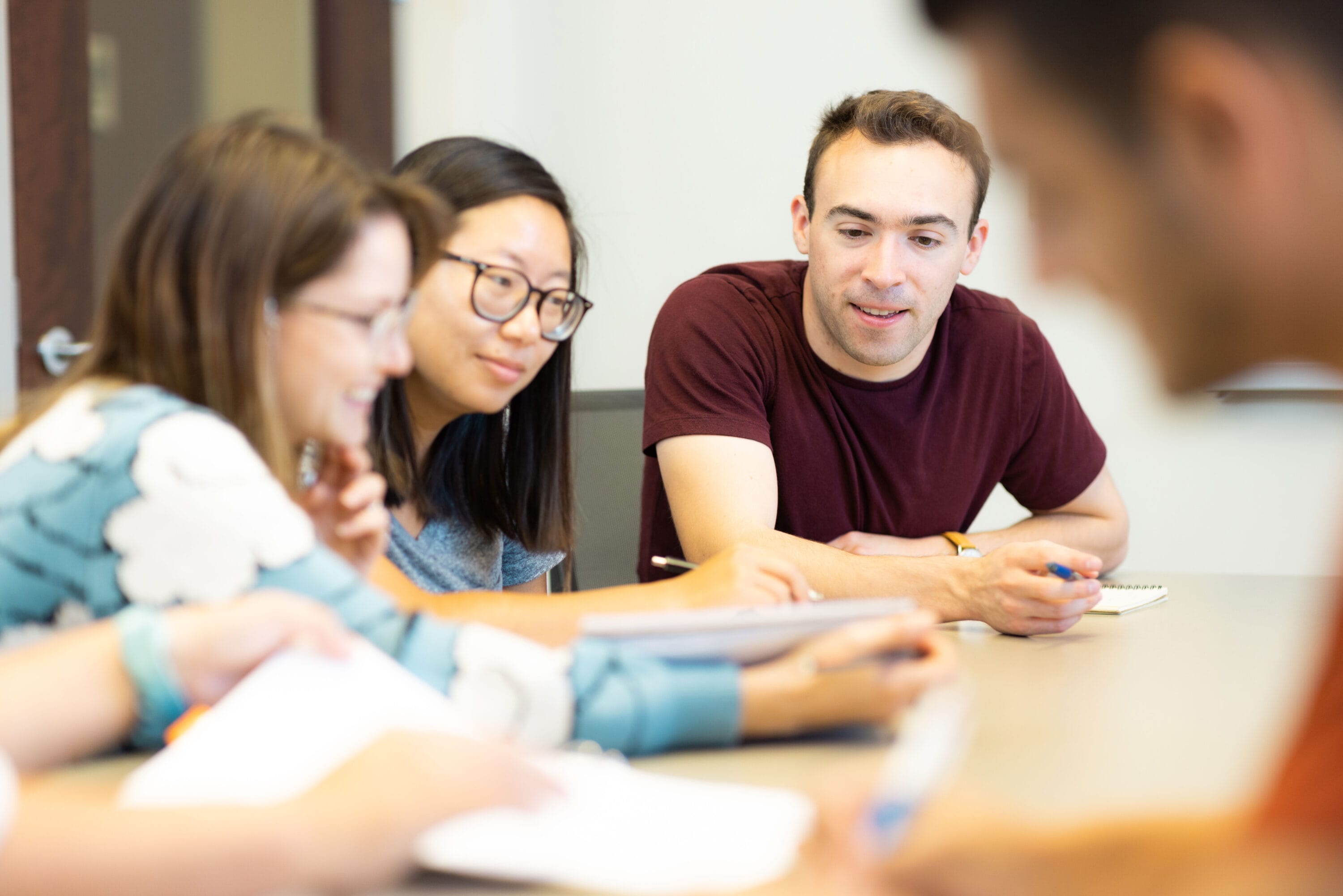 A group of psychology students studying together.